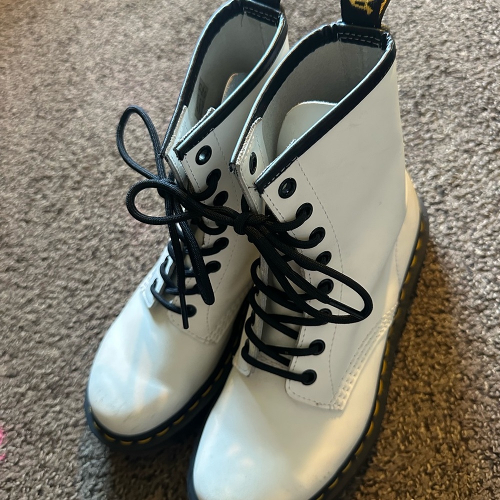 Dr. Martens White smooth leather
